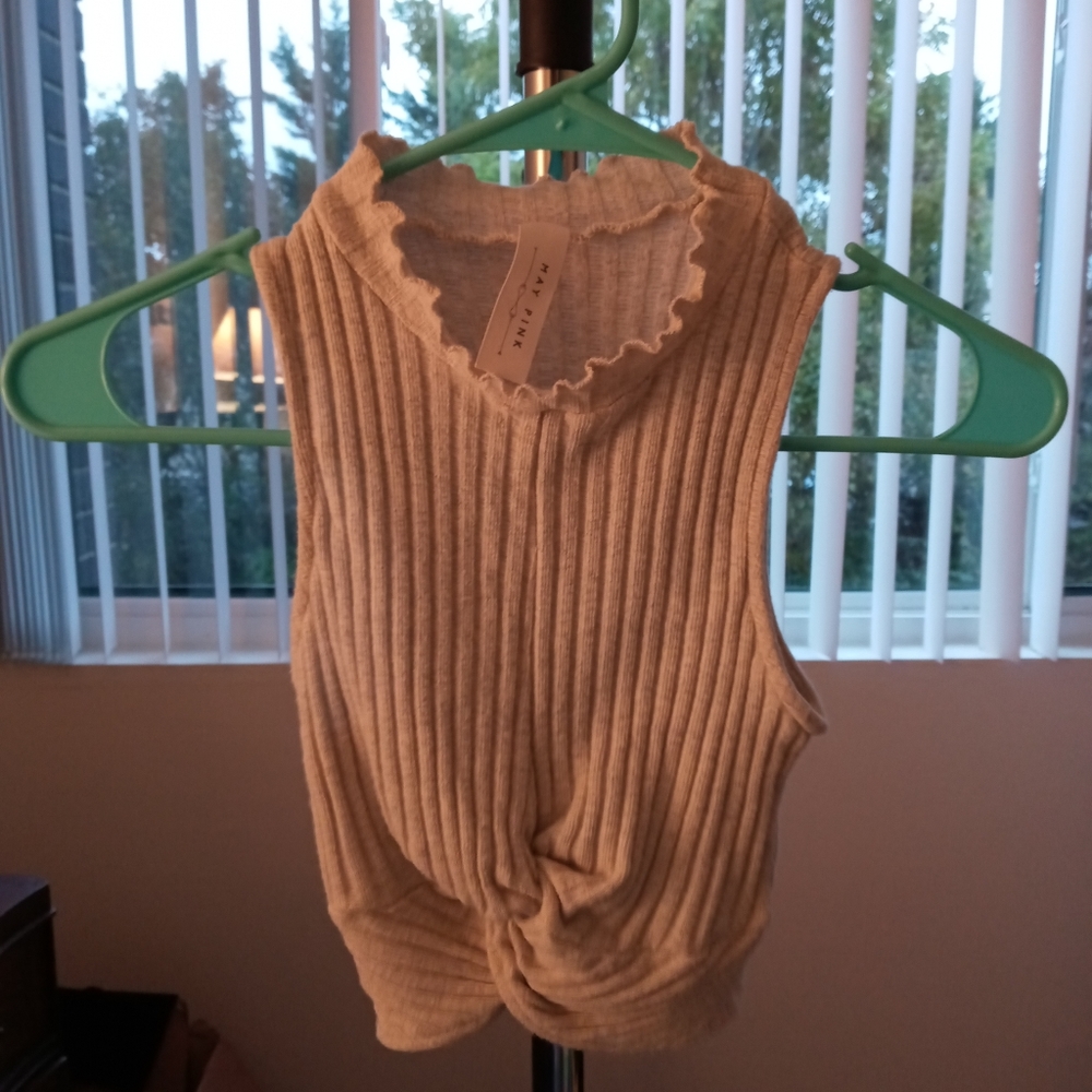 Twist knot high neck crop top